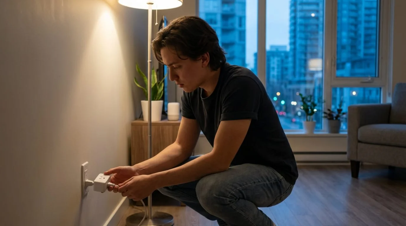 Portable renter-friendly home independence solutions including moveable solar panels, countertop water filters, and temporary insulation improvements requiring no permanent modifications